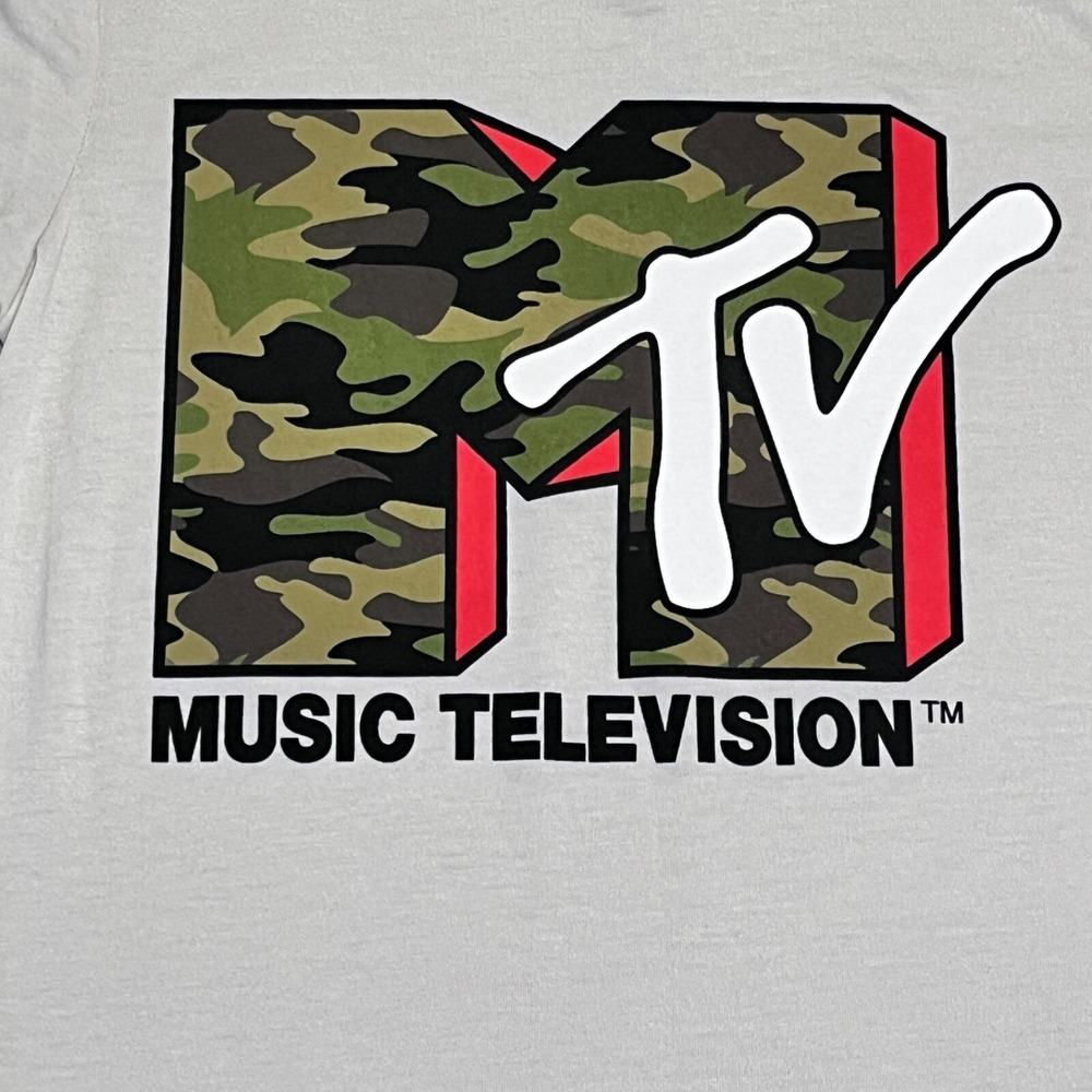 MTV Music Television T-Shirt‎ Womens Small Gray Short Sleeve Pullover Y2K New - Picture 2 of 8